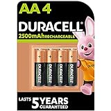 Duracell - Pilas Recargables AA 2500 mAh, paquete de 4